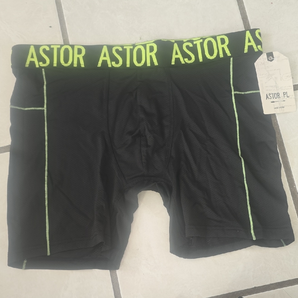 Astor Black Boxer Briefs with Neon Accents